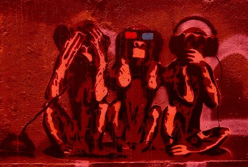  three monkeys - see no evil, hear no evil, speak no evil - camperdown sydney street art by neeravbhatt, on flickr 